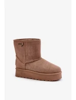 Vysoké Dámské Sněhule Na Platformě Big Star OO274A097 Béžové