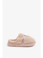 Futrzane Pantofle s Ozdobným Páskem Béžové Savalithea Futrzane Pantofle s Ozdobným Páskem Béžové Savalithea