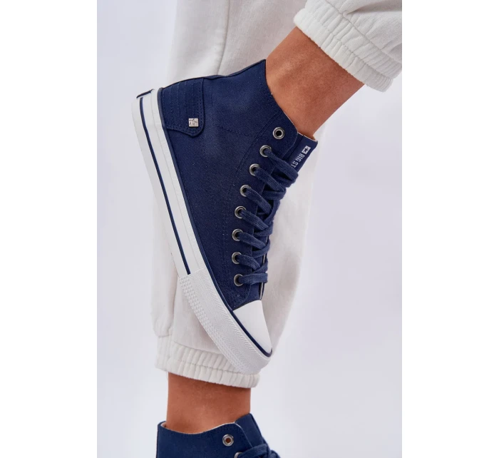 Dámské vysoké tenisky Big Star – tmavě modré Dámské vysoké tenisky Big Star – tmavě modré