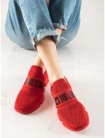 Luxusní červené tenisky dámské bez podpatku Luxusní červené tenisky dámské bez podpatku