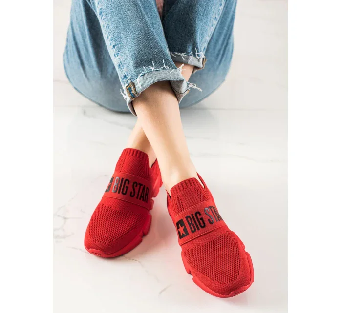 Luxusní červené tenisky dámské bez podpatku Luxusní červené tenisky dámské bez podpatku