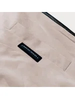 Světle béžová dámská bunda s ozdobnou lemovkou model 18059044 - S'WEST