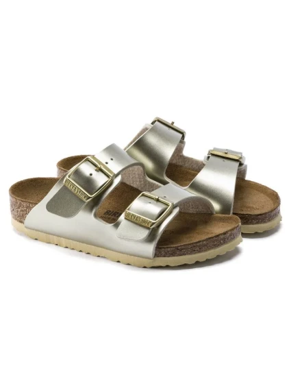 Dívčí žabky Birkenstock Arizona Kids Birko-Flor Electric Metallic Gold narrow (1014841)