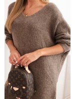 Dámské šaty Plus Size vlněné s výstřihem do V fango Dámské šaty Plus Size vlněné s výstřihem do V fango