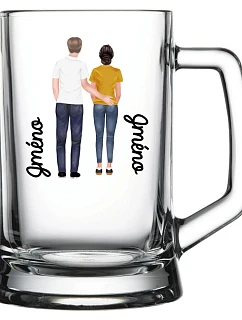 Personalizovaná pivní sklenice s párem