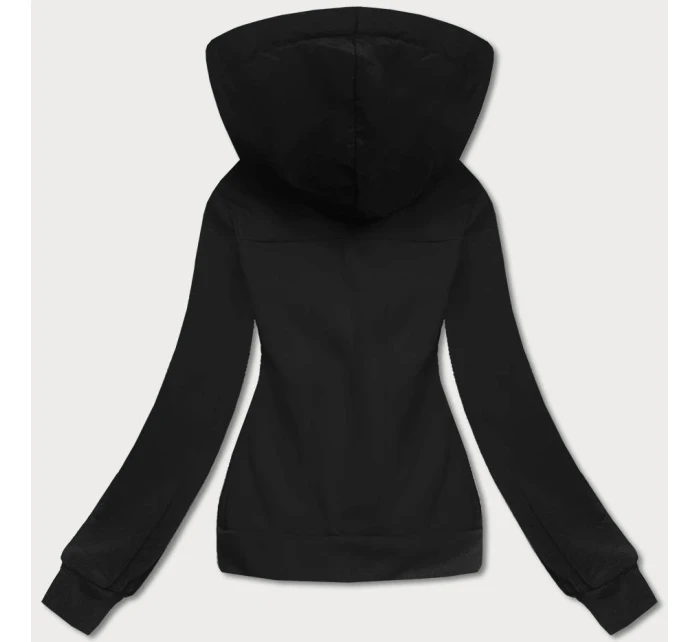 Krátká černá dámská rozepínací mikina model 21224407 - LHD