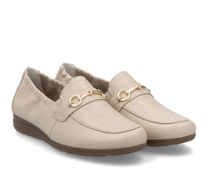 Dámské pohodlné kožené mokasíny béžové model 21906746 - Rieker