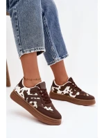 Dámské tenisky na platformě – hnědé Denissa Dámské tenisky na platformě – hnědé Denissa