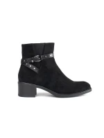 Exkluzívní černé dámské kotníčkové boty na plochém podpatku Exkluzívní černé dámské kotníčkové boty na plochém podpatku