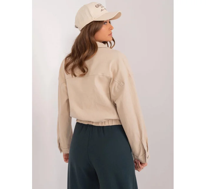 Béžová džínová dámská oversize bunda model 20114394 - Factory Price
