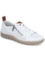 Dámská kožená prolamovaná bílá polobotka Rieker N2405-80