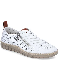 Dámská kožená prolamovaná bílá polobotka Rieker N2405-80
