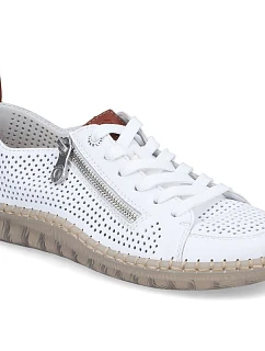 Dámská kožená prolamovaná bílá polobotka Rieker N2405-80