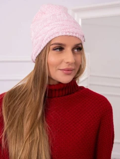 Fleecová čepice Edyta K298 pudrově růžová