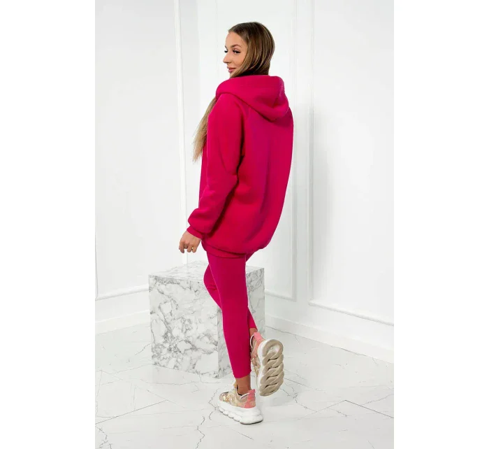 Sada 3 v 1 mikina, top a legíny fuchsiová