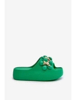 Dámské Pěnové Pantofle S Ozdobami Na Podrážce Zelené model 21666031 - Boto Dámské Pěnové Pantofle S Ozdobami Na Podrážce Zelené model 21666031 - Boto