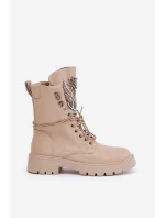 Eko Kožené Boty Workery Se Zateplené D&A Bežové model 21675838 - S.Barski