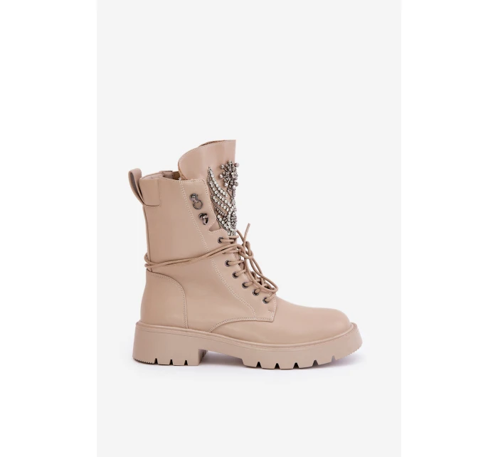 Eko Kožené Boty Workery Se Zateplené D&A Bežové model 21675838 - S.Barski