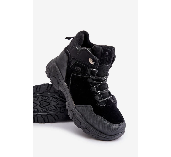 Zateplené Pánské Trekkingové Boty S Šňůrkami Černé Zerista