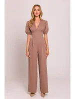 M852 Kombinéza s puff rukávy - mocca