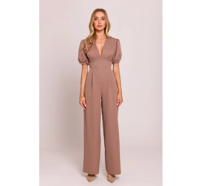 M852 Kombinéza s puff rukávy - mocca