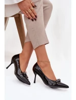 Lakované lodičky s mašlí Janisse – černé Lakované lodičky s mašlí Janisse – černé