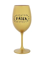 PÁTEK - zlatá sklenice na víno 350 ml PÁTEK - zlatá sklenice na víno 350 ml