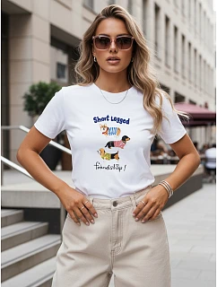 Koszulka damska z nadrukiem bawełniana biała model 22277126 - FashionStreet