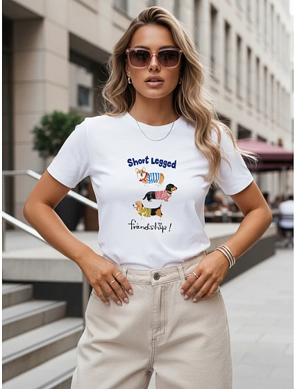 Koszulka damska z nadrukiem bawełniana biała model 22277126 - FashionStreet Koszulka damska z nadrukiem bawełniana biała model 22277126 - FashionStreet