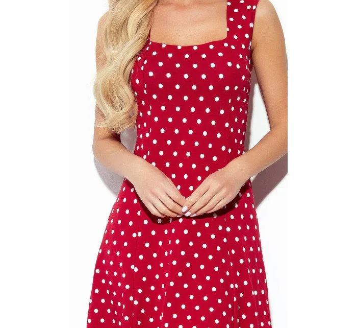 241-2 STELLA Šaty se skládaným výstřihem - kaštanové s pruhy