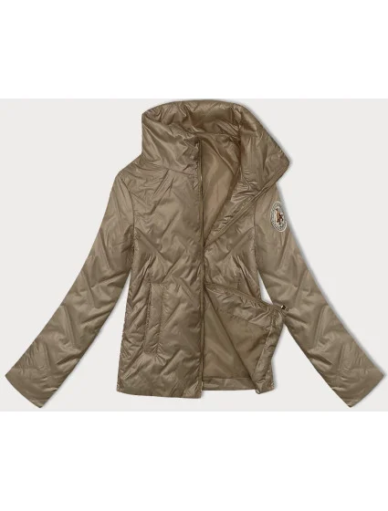 Tmavě béžová tenká dámská bunda se stojáčkem model 20893401 - S'WEST Tmavě béžová tenká dámská bunda se stojáčkem model 20893401 - S'WEST