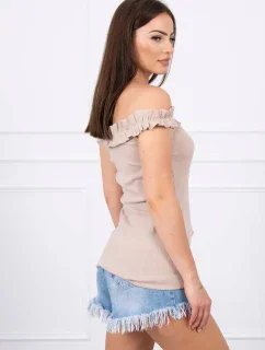 Španělská halenka s volánky béžová