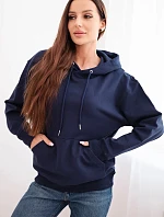 Dámská mikina s kapucí a klokaní kapsou modrá