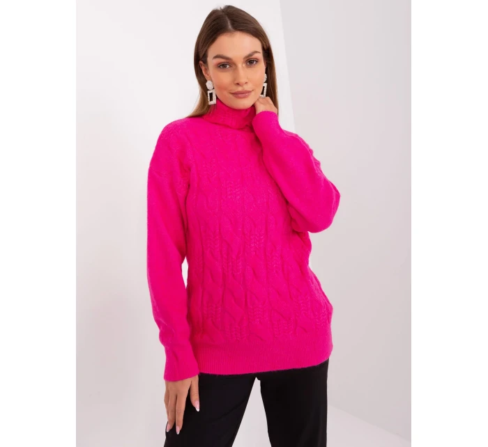 Sweter AT SW model 21326969 fuksjowy - FPrice Sweter AT SW model 21326969 fuksjowy - FPrice