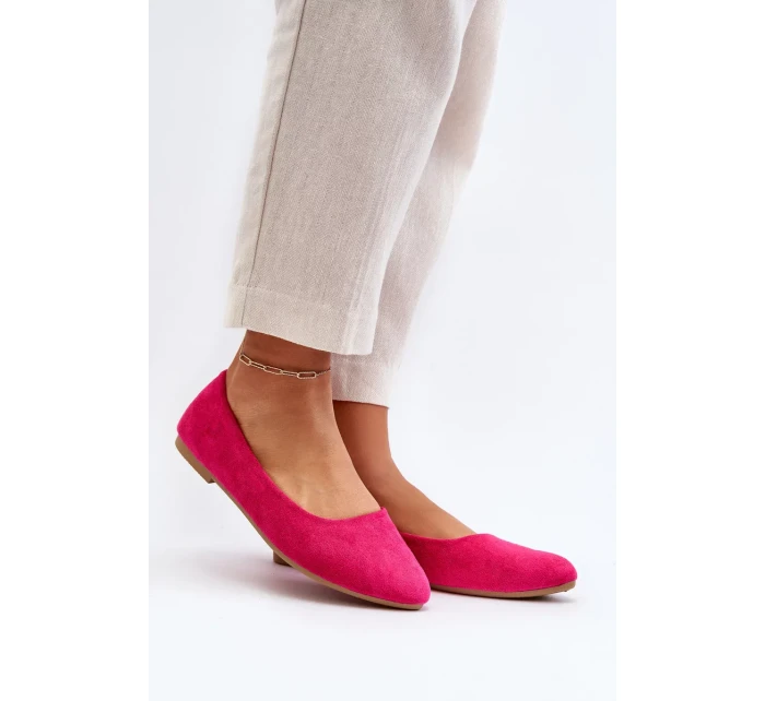 Dámské semišové baleríny Fuchsia Kommia