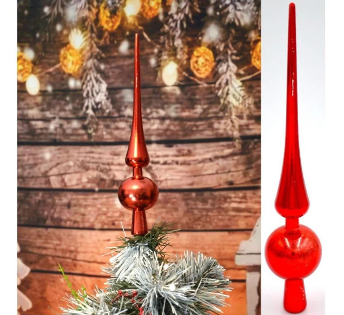 VRCHOL VÁNOČNÍHO STROMKU 25 CM VYSOKÝ ČERVENÝ