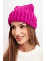 Čepice s ohrnutím Magda K293 tmavě fialová