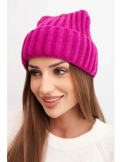 Čepice s ohrnutím Magda K293 tmavě fialová