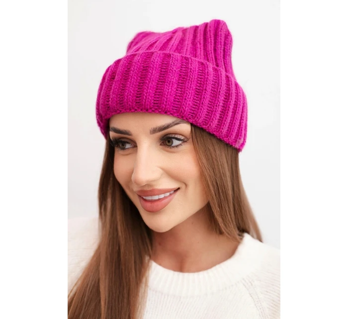 Čepice s ohrnutím Magda K293 tmavě fialová