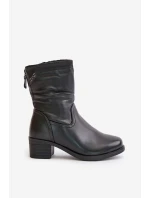 Boty Na Nízkém Podpatku Zateplené Kožíškem Vinceza 85155 Černé