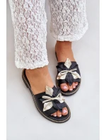 Pantofle S Dekorací Přírodní Kůže Zazoo model 21682375 Černé - Boto Pantofle S Dekorací Přírodní Kůže Zazoo model 21682375 Černé - Boto