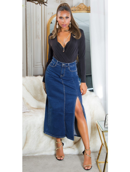 Sexy Musthave Denim Skirt with Slit