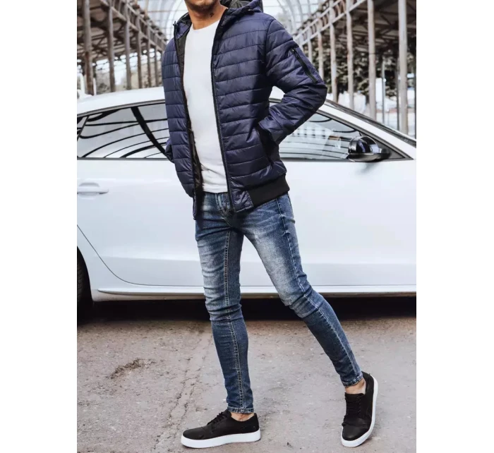 Pánská přechodná bunda prošívaná tmavě modrá Dstreet TX4144