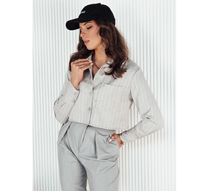 Dámská pruhovaná košile GIRSA šedá FashionStreet DY0402 Dámská pruhovaná košile GIRSA šedá FashionStreet DY0402