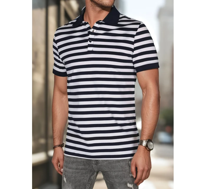 Pánská pruhovaná polokošile tmavě modrá FashionStreet PX0641