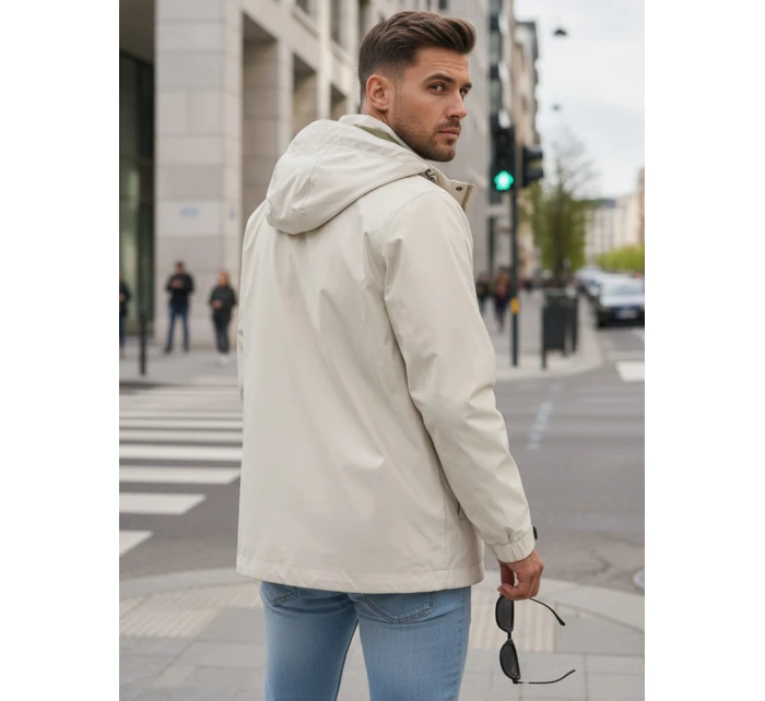 Pánská přechodná bunda s kapucí bílá FashionStreet TX5134