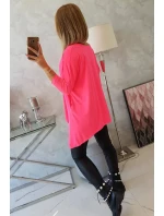 Oversize halenka růžová neonová