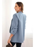 Dámská sako bez zapínání s podšívkou S/M džínová