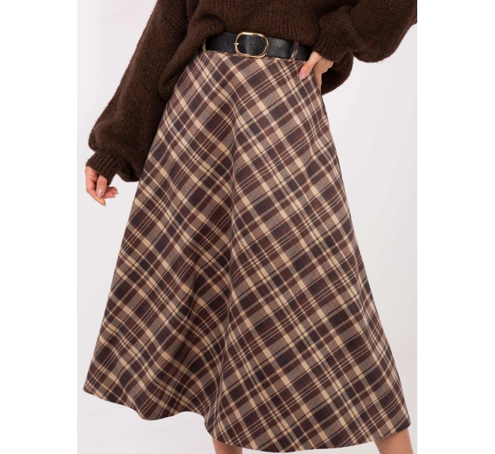 Spódnica MI SD model 21793740 ciemny brązowy - FPrice Spódnica MI SD model 21793740 ciemny brązowy - FPrice