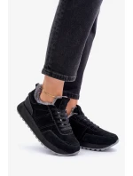 Semišové dámské tenisky s kožíškem a lesklým prvkem Big Star OO274580 Hi-Poly System černé Semišové dámské tenisky s kožíškem a lesklým prvkem Big Star OO274580 Hi-Poly System černé